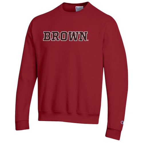  Champion Cardinal Fleece Crew - Brown Wordmark