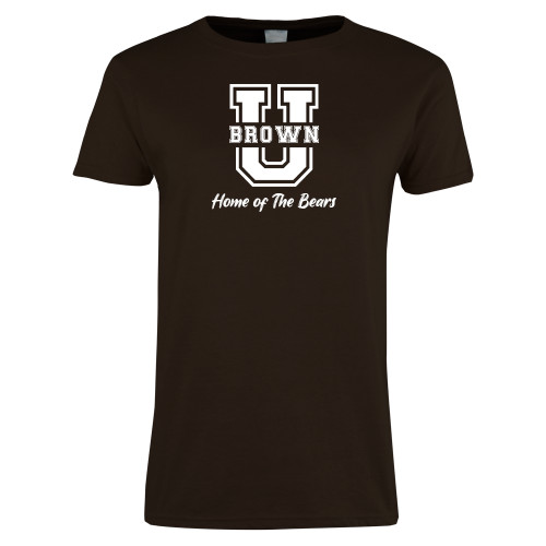  Womens Short Sleeve Brown Tee - Home of the Bears