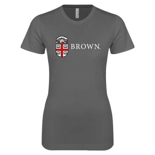  Next Level Womens Charcoal Boyfriend Tee - Flat University Crest