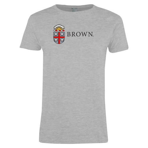  Womens Grey Short Sleeve Tee - Institutional Logo Horizontal