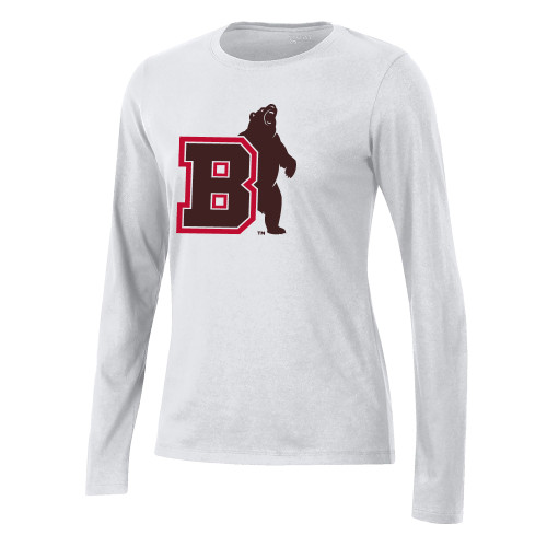  Gear Womens White Long Sleeve Tee - Bear with B