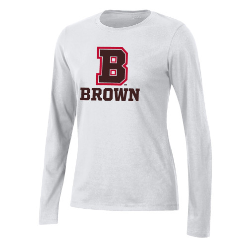  Gear Womens White Long Sleeve Tee - B Brown