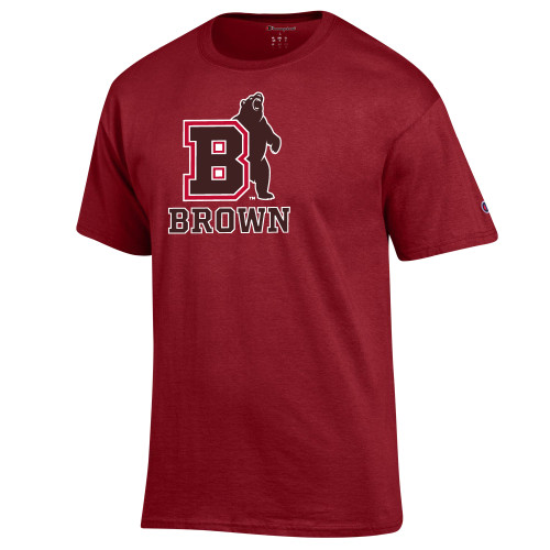  Champion Cardinal T Shirt - Bear with B over Brown