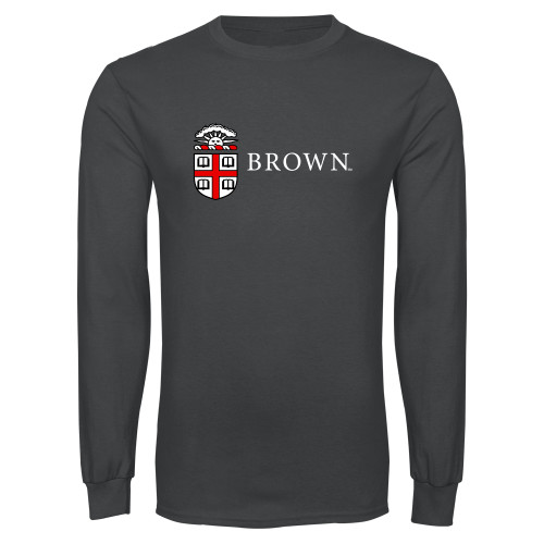  Charcoal Long Sleeve T Shirt - Flat University Crest
