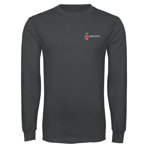  Charcoal Long Sleeve T Shirt - Flat University Crest