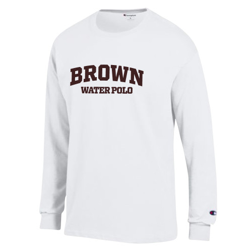  Champion White Long Sleeve T Shirt - Arched Brown Water Polo