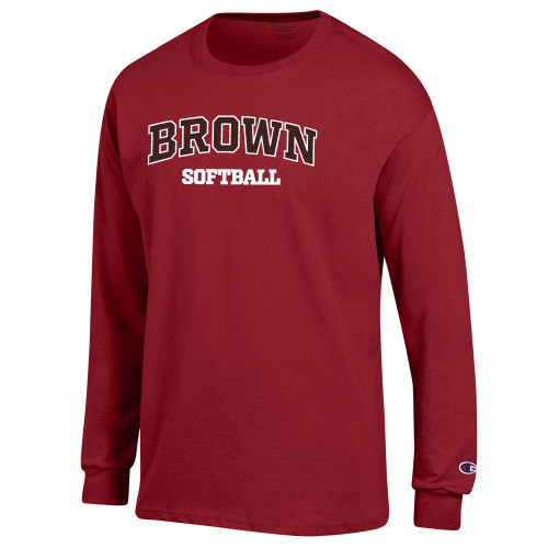  Champion Cardinal Long Sleeve T Shirt - Arched Brown Softball