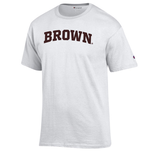  Champion White T Shirt - Brown Arched