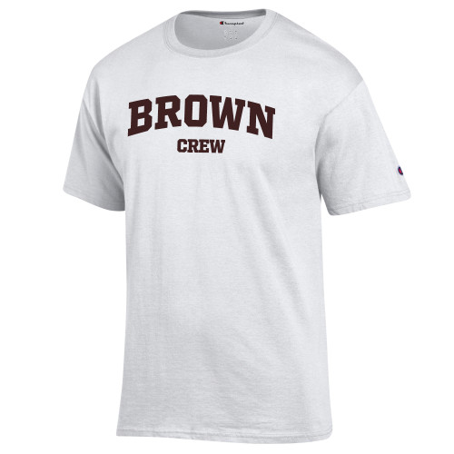  Champion White T Shirt - Arched Brown Crew