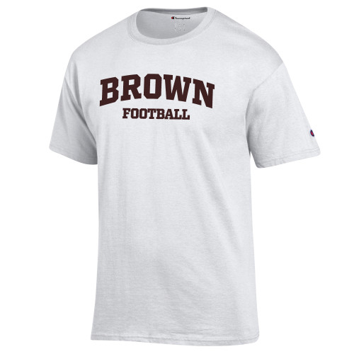  Champion White T Shirt - Arched Brown Football