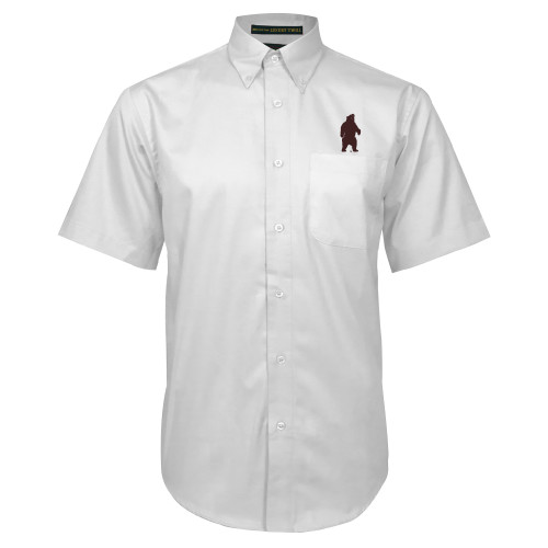  White Twill Button Down Short Sleeve - Bear