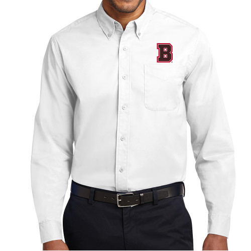  White Twill Button Down Long Sleeve - B