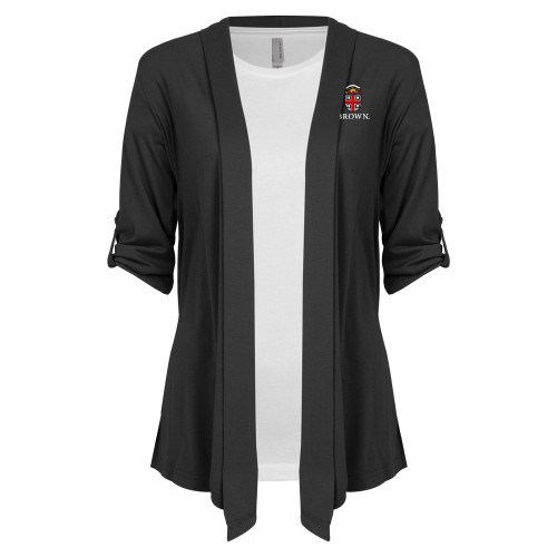  Womens Grey Drape Front Cardigan Sweater - Primary University Crest