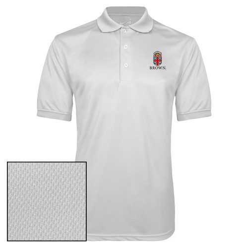  White Dry Mesh Polo - Primary University Crest