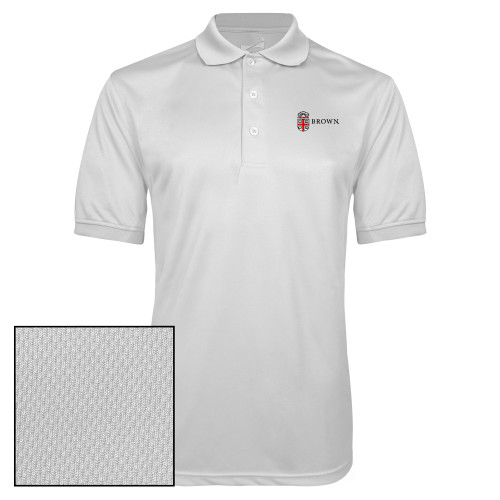  White Dry Mesh Polo - Flat University Crest