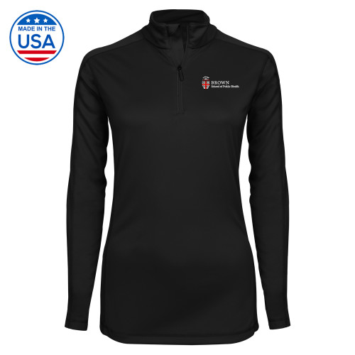  Syntrel Womens Black Interlock 1/4 Zip - Brown - School of Public Health