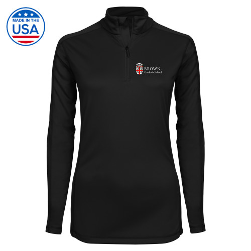  Syntrel Womens Black Interlock 1/4 Zip - Brown - Graduate School