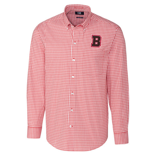 Cutter & Buck Cardinal Gingham Long Sleeve Button Down - B