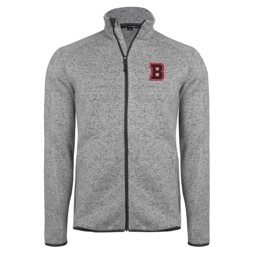  Grey Heather Sweater Fleece Jacket - B