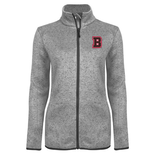  Womens Grey Heather Fleece Jacket - B