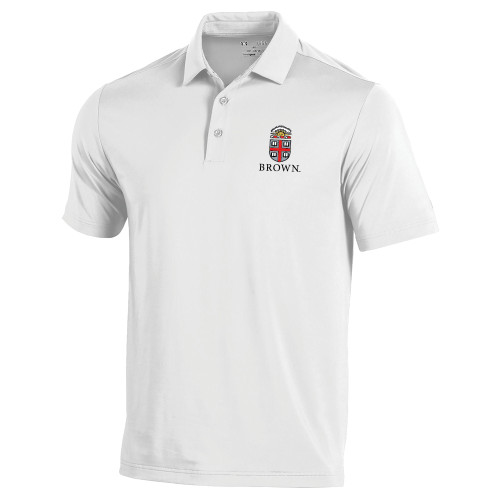  Under Armour White Performance Polo - Primary University Crest