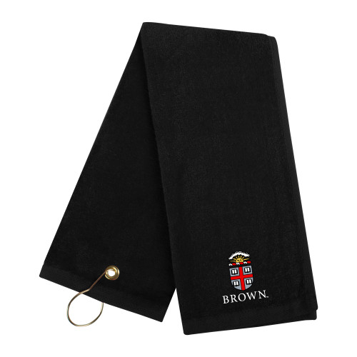  Black Golf Towel - Primary University Crest