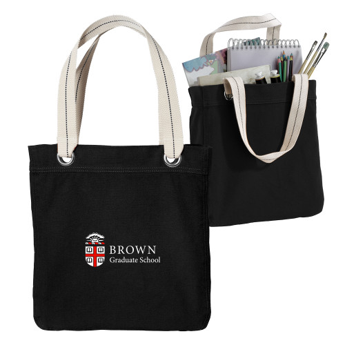  Allie Black Canvas Tote - Brown - Graduate School