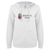 Thumbnail image for  ENZA Womens White V Notch Raw Edge Fleece Hoodie