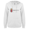 Thumbnail image for  ENZA Womens White V Notch Raw Edge Fleece Hoodie