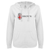 Thumbnail image for  ENZA Womens White V Notch Raw Edge Fleece Hoodie