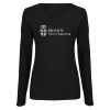 Thumbnail image for  Womens Black Long Sleeve V Neck Tee 