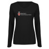 Thumbnail image for  Womens Black Long Sleeve V Neck Tee 