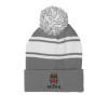 Thumbnail image for  Grey/White Two Tone Knit Pom Beanie w/Cuff