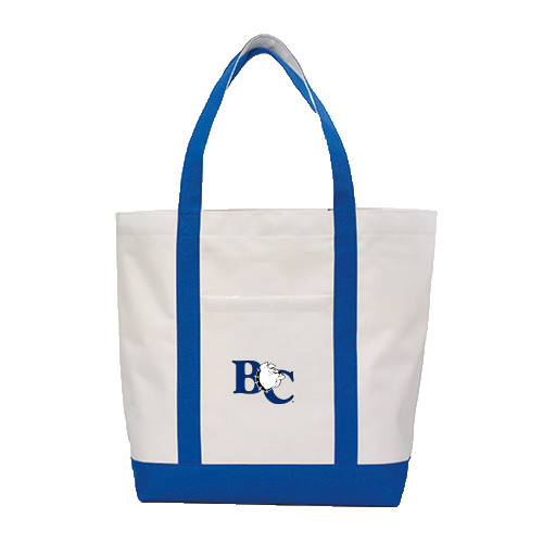  Contender White/Royal Canvas Tote - Official Logo