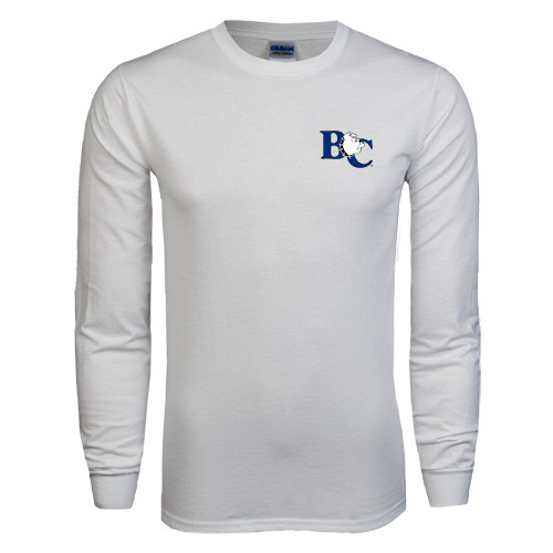  White Long Sleeve T Shirt - Official Logo