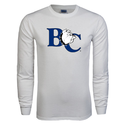  White Long Sleeve T Shirt - Official Logo