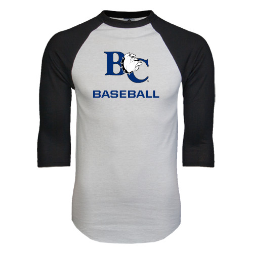  White/Black Raglan Baseball T Shirt - Baseball