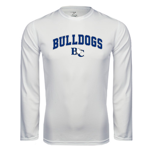 White Performance Long Sleeve Shirt - Arched Bulldogs
