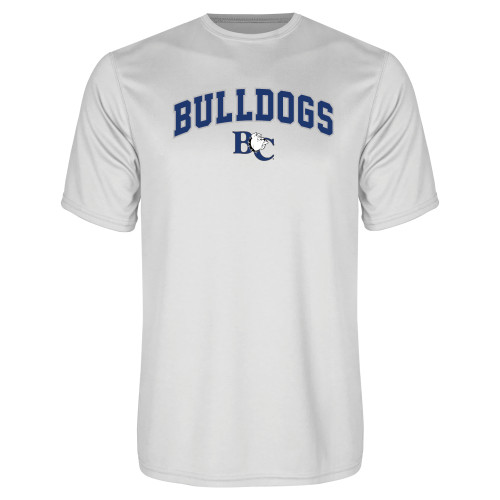  White Performance Tee - Arched Bulldogs