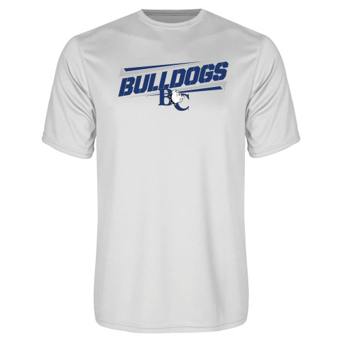  White Performance Tee - Stencil Bulldogs