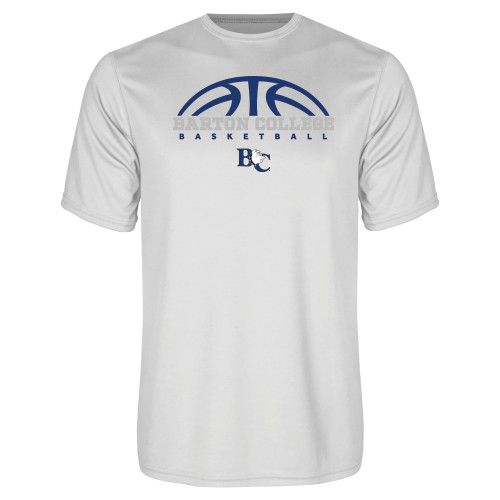  White Performance Tee - Basketball Design