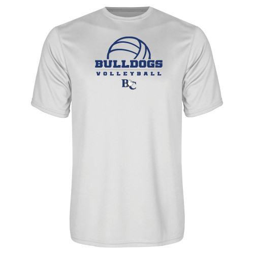  White Performance Tee - Volleyball Design