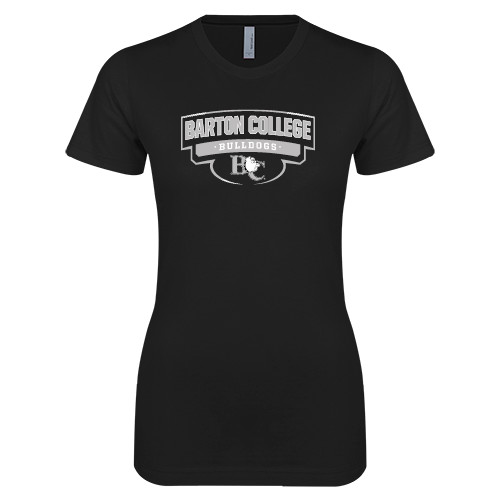 Next Level Womens Black Boyfriend Tee - Barton College Bulldogs