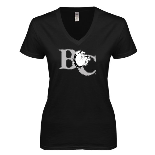  Next Level Womens Black Ideal V Tee - Official Logo