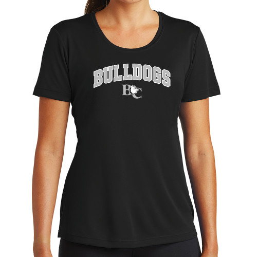  Womens Black Performance Tee - Arched Bulldogs