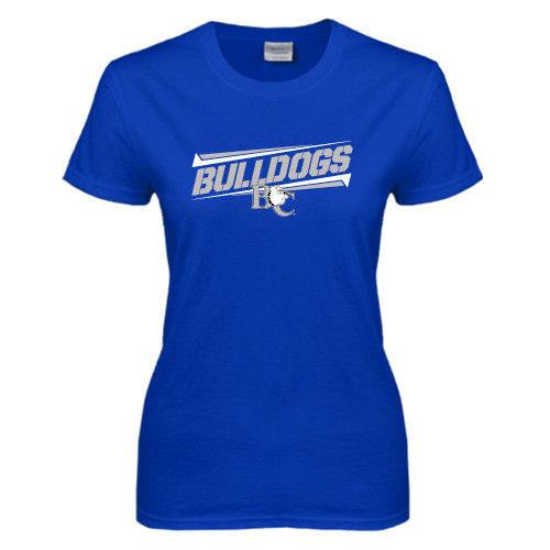  Womens Royal Short Sleeve Tee - Stencil Bulldogs