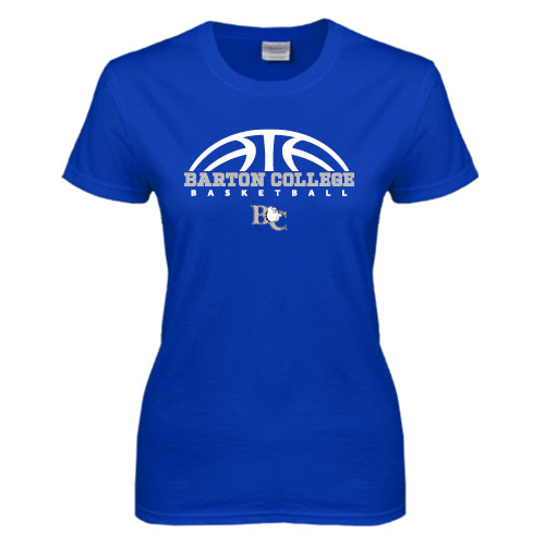  Womens Royal Short Sleeve Tee - Basketball Design