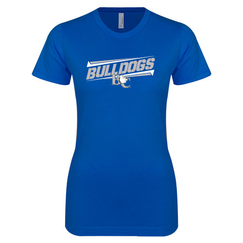  Next Level Womens Royal Boyfriend Tee - Stencil Bulldogs