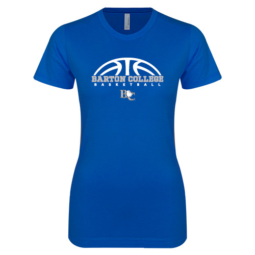  Next Level Womens Royal Boyfriend Tee - Basketball Design