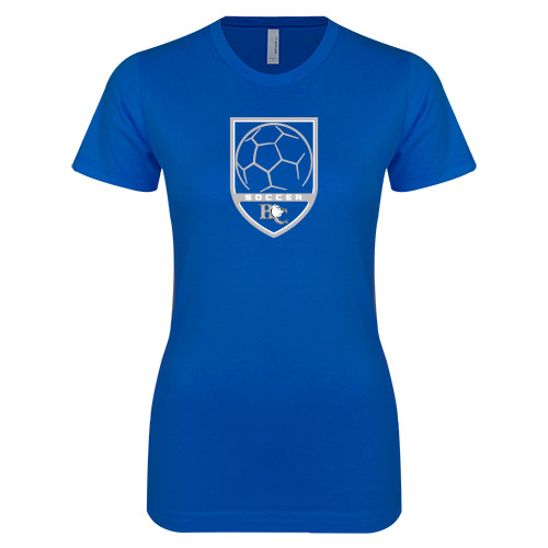  Next Level Womens Royal Boyfriend Tee - Soccer Design